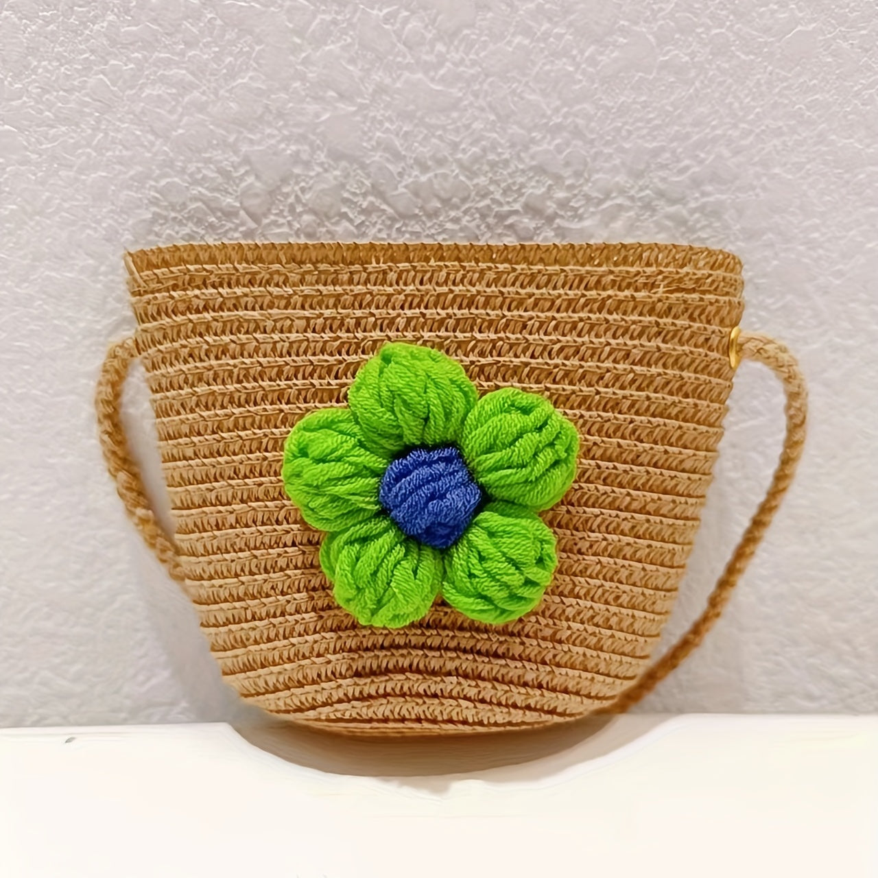 Straw Crossbody Bag With Zipper Woven Shoulder Bag For Beach