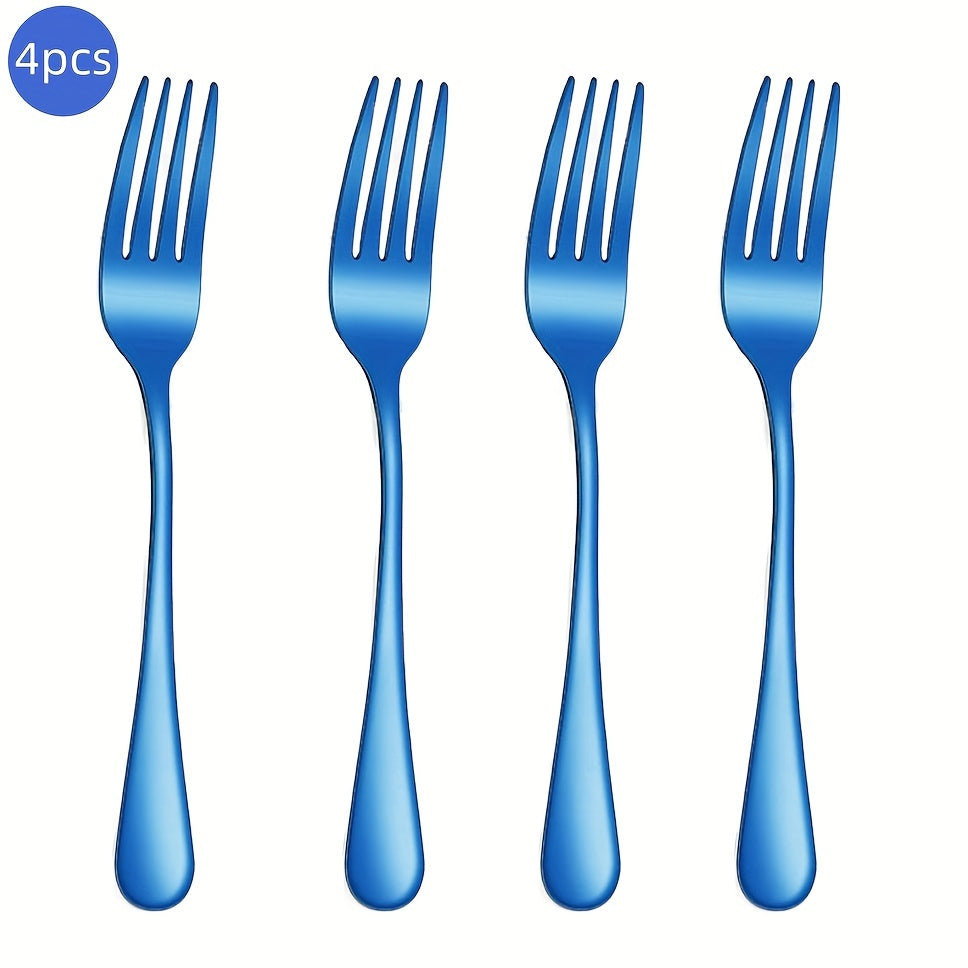4pcs Stainless Steel Forks Spoons Set for Restaurants Hotels Gatherings