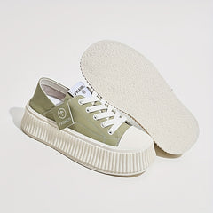 Women's Thick Bottom Board Shoes Soft Lace Up Sneakers