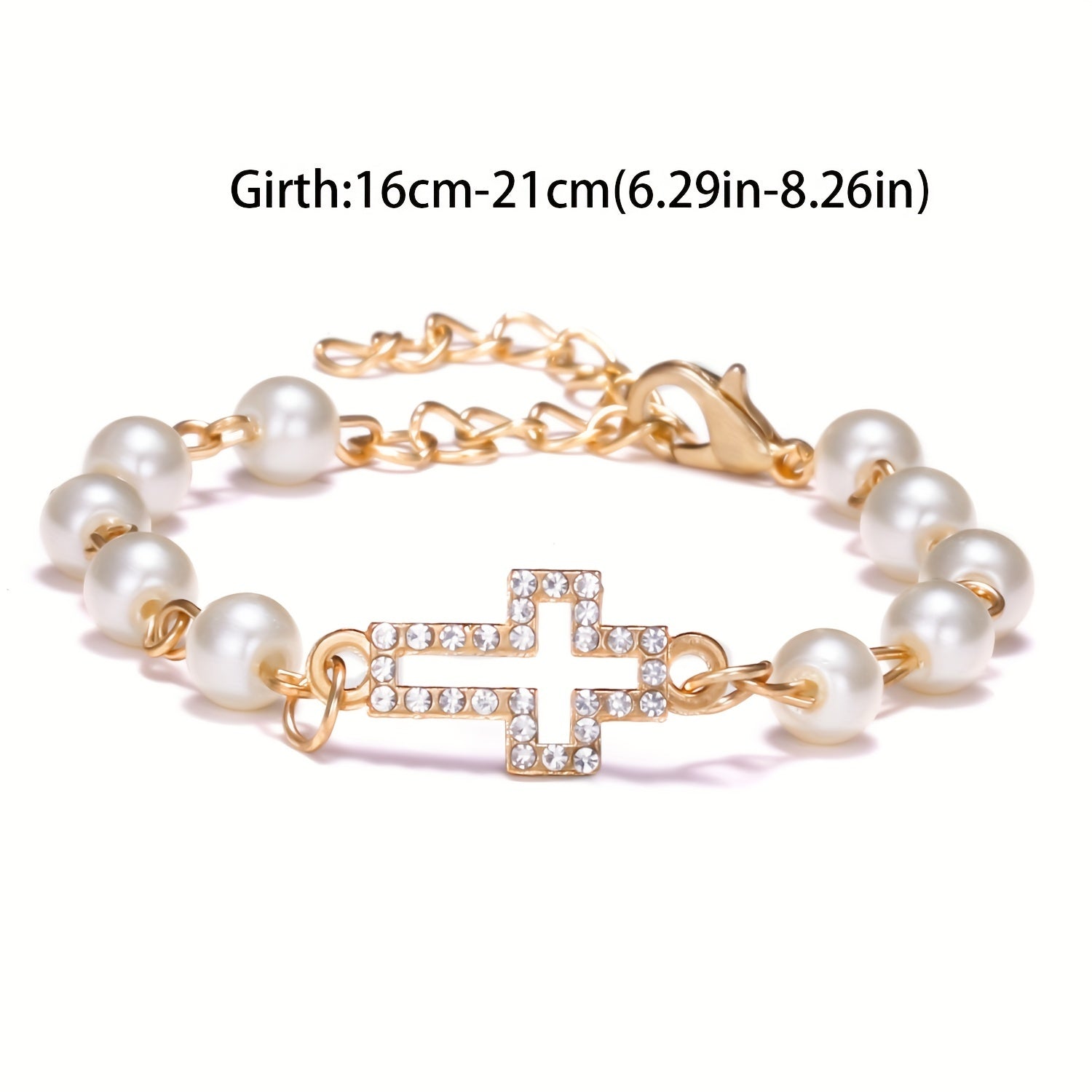 Y2K Faux Pearls Beaded Chain Bracelet for Women
