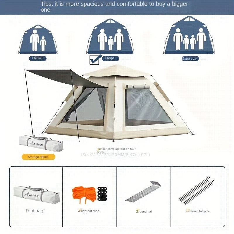 Automatic Camping Canopy Tent Sunscreen Rainproof Portable Folding