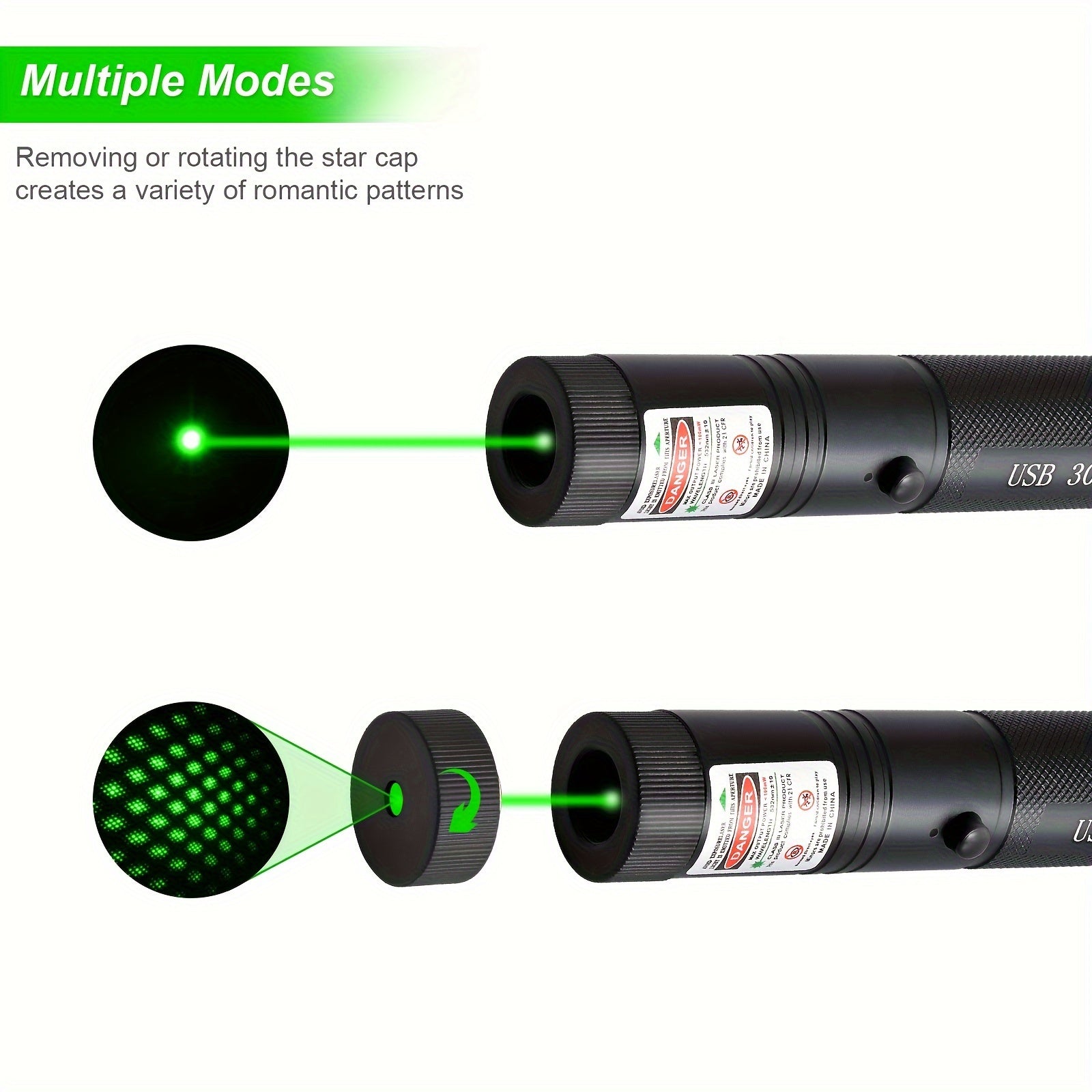 VGSEA Long Range Green Laser Pointer USB Rechargeable for Pet Interaction