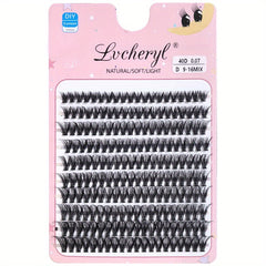 200 Clusters Soft Faux Mink Eyelash Ext. DIY Grafting 16mm Mixed Lengths