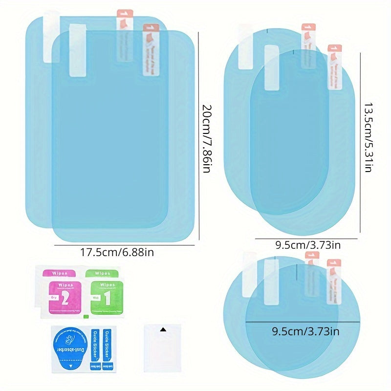 2pcs Clear Rain Film for Car Mirrors - Prevent Water Drops, Anti-Fog