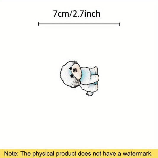 Bichon Puppy Stickers Soft Film Adhesive Decals for Laptop Water Bottle Skateboa