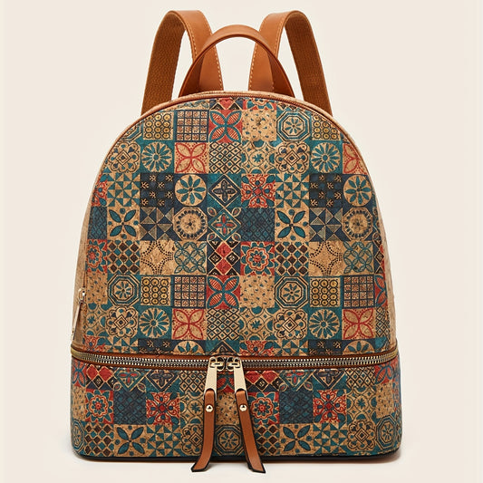 Women's Printed Backpack Travel Bag Large Capacity