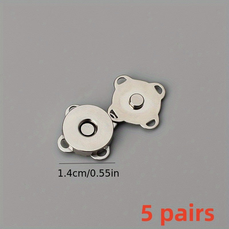 5 Pairs Magnetic Buckle Coat Bag Magnet Buckle DIY Clothing Accessories