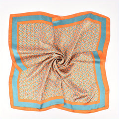 Geometric Floral Bandana Silk Scarf Solid Satin Shawl Neckerchief