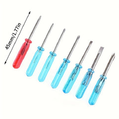 7pcs Set Mini Small Cross Screwdriver Repair Tool 45mm 1.77in 3mm