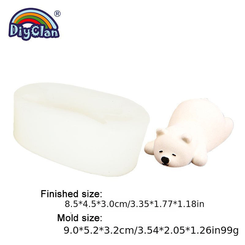 3D Polar Bear Silicone Candle Mold for DIY Soap Plaster Resin Clay
