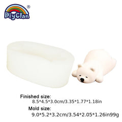 3D Polar Bear Silicone Candle Mold for DIY Soap Plaster Resin Clay