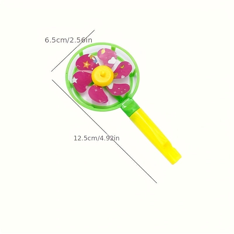 10pcs Colorful Small Windmill Whistle Aid Props Candy Colorful Whistle Windmill