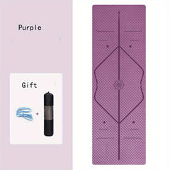 6mm Soft TPE Yoga Mat With Asana Guide Line & Storage Bag