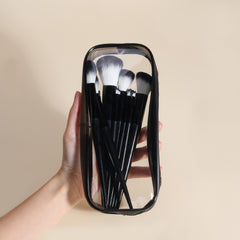 Clear PVC Makeup Pouch with Zipper for Brushes & Cosmetics