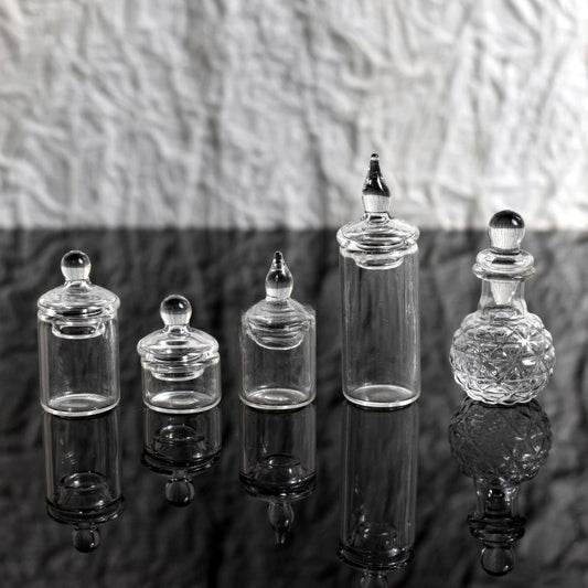 Mini Glass Jar Dollhouse Scene Storage Jar Model Glass Bottle Snack Jar