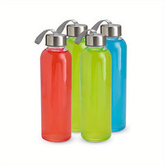 2pcs 16Oz Clear Glass Water Bottles With Rope Leakproof Glass Juice Bottle
