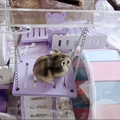 Adorable Hamster Wooden Swing Toy for Pet Fun