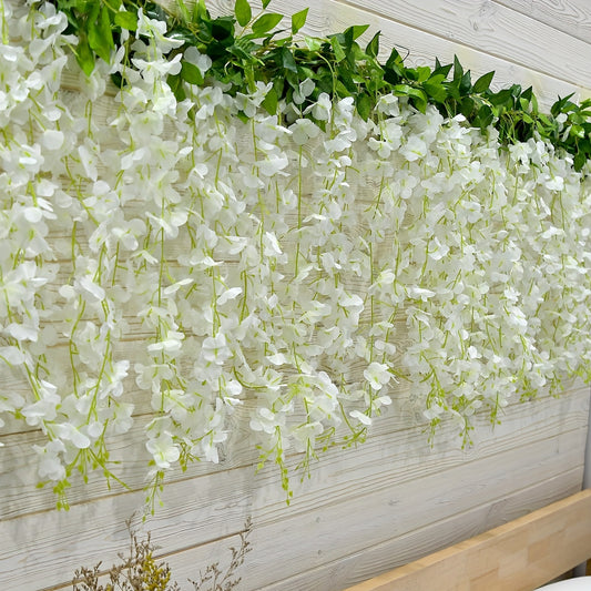 16 Branches Wisteria Hanging Flowers 46 Cm Artificial Wisteria Vine Silk Flowers