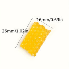 2pcs Mini Honeycomb Beeswax Figurines Yellow Decor
