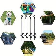 2pcs Tent Spiral Ground Anchor Peg Canopy Tarp Nail Stakes Camping Accessories