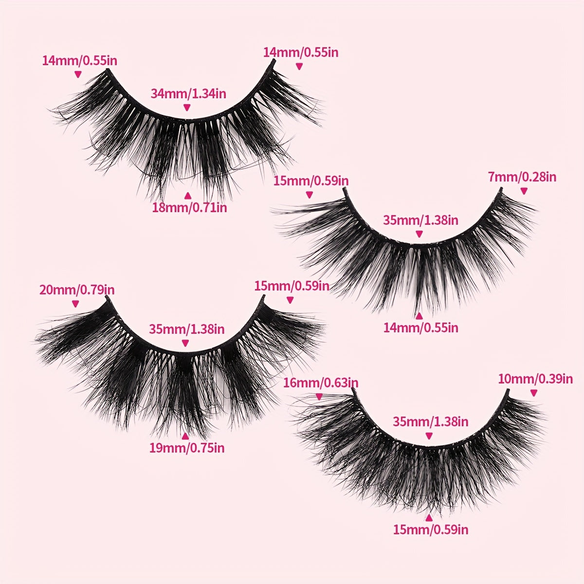20 Pairs Mixed Style False Eyelashes for Daily Use