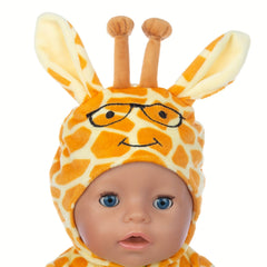 Giraffe Onesie and Shoe Set for 16 Inch Dolls