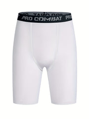 Men's Letter Print Waist Cycling Compression Shorts