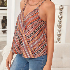 Boho Deep V Neck Cami Top Spaghetti Strap