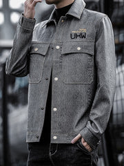 Men's Biker Leather Jacket - Size Up for Best Fit