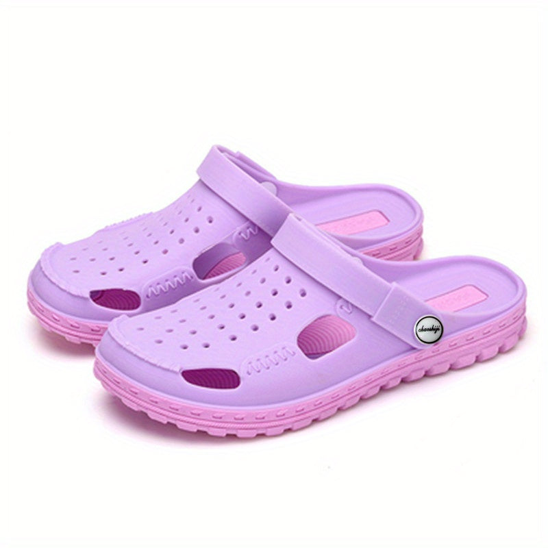 Women's Solid Clogs Casual Slip On Rubber Soft Sole Shoes