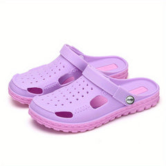 Women's Solid Clogs Casual Slip On Rubber Soft Sole Shoes