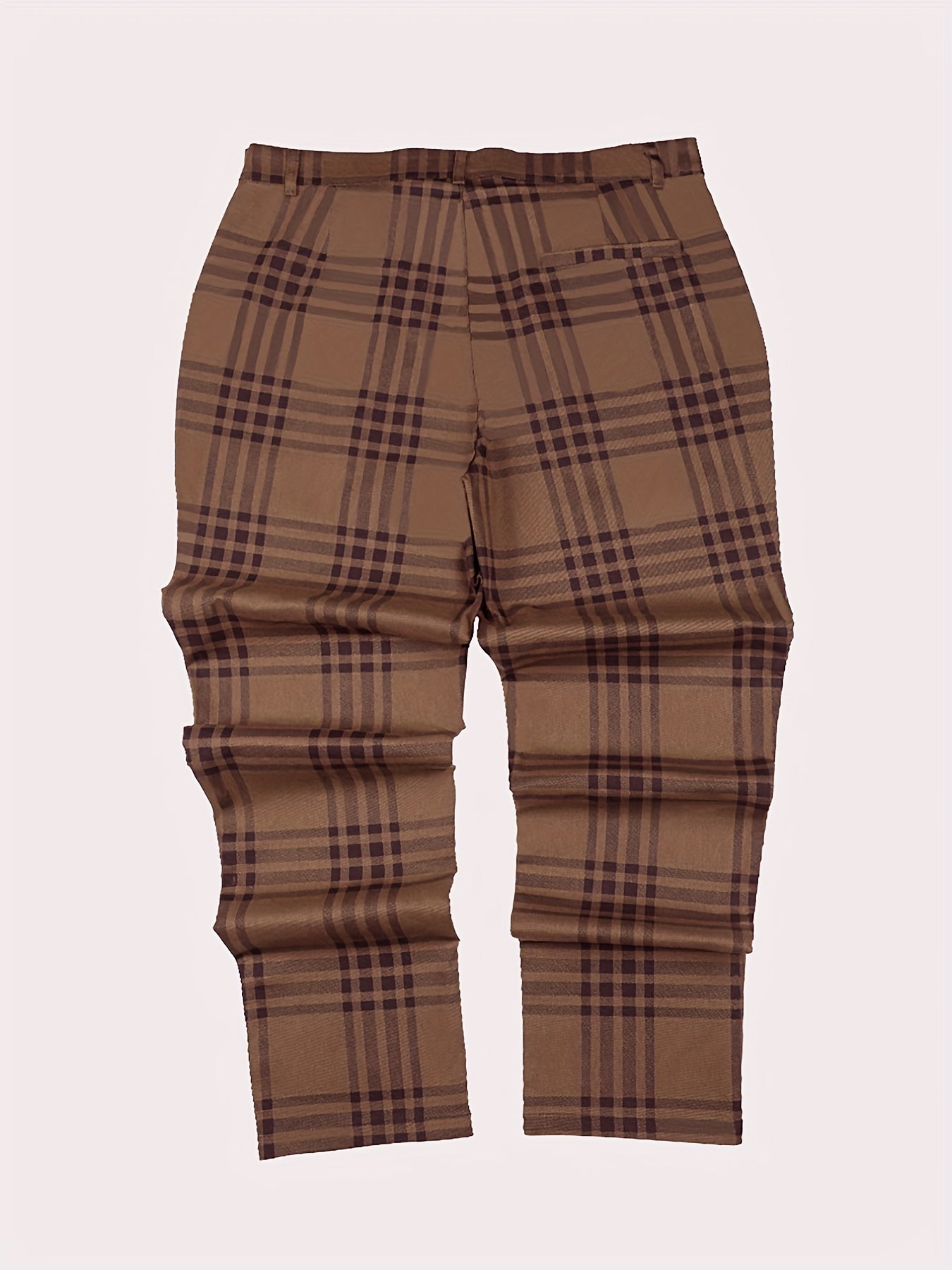 Men's Plaid Tapered Pants Slim Fit Business Pencil Pants