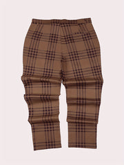 Men's Plaid Tapered Pants Slim Fit Business Pencil Pants