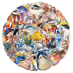 100pcs Ocean Creatures Stickers Colorful Fish Shells Coral