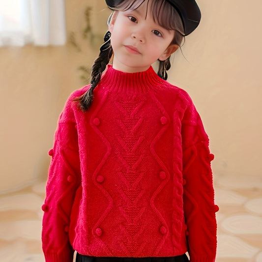 Girls Thick Long Sleeve Sweater Tops For Party Christmas