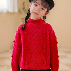 Girls Thick Long Sleeve Sweater Tops For Party Christmas