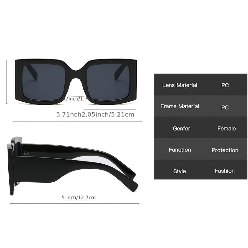 Retro Square Sunglasses for Women Vintage Thick Frame Glasses