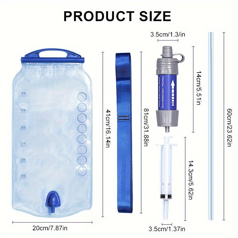 Portable Water Filter Straw with Water Bag