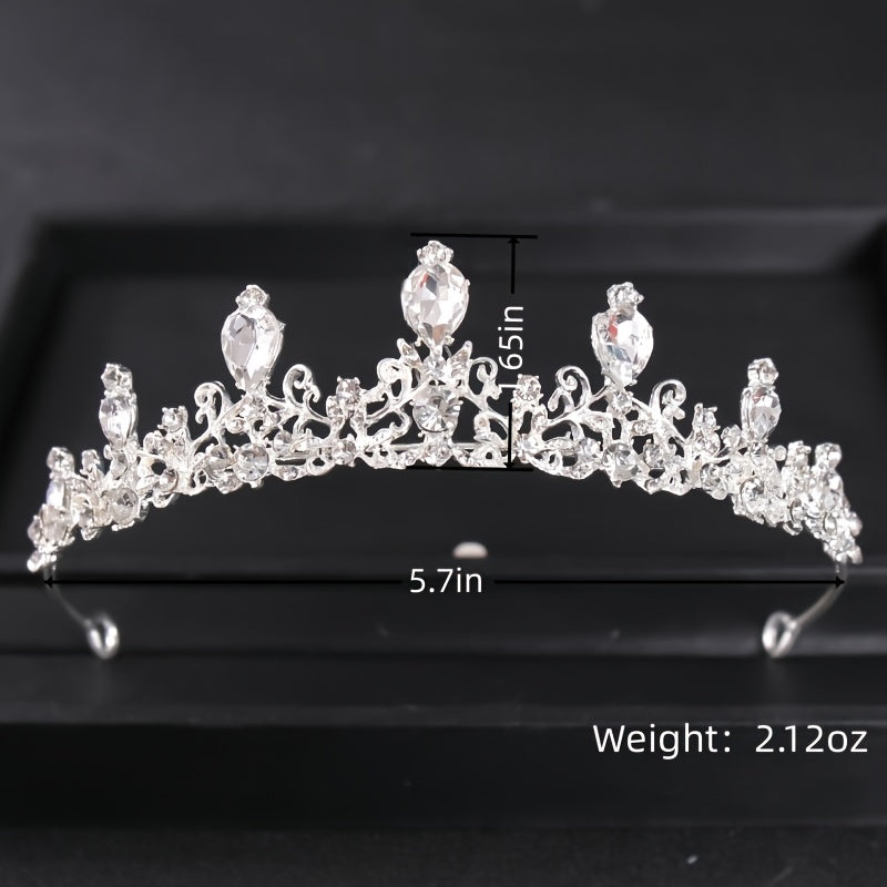 Vintage Gothic Antique Crown Tiara Headband With Rhinestone Crystals