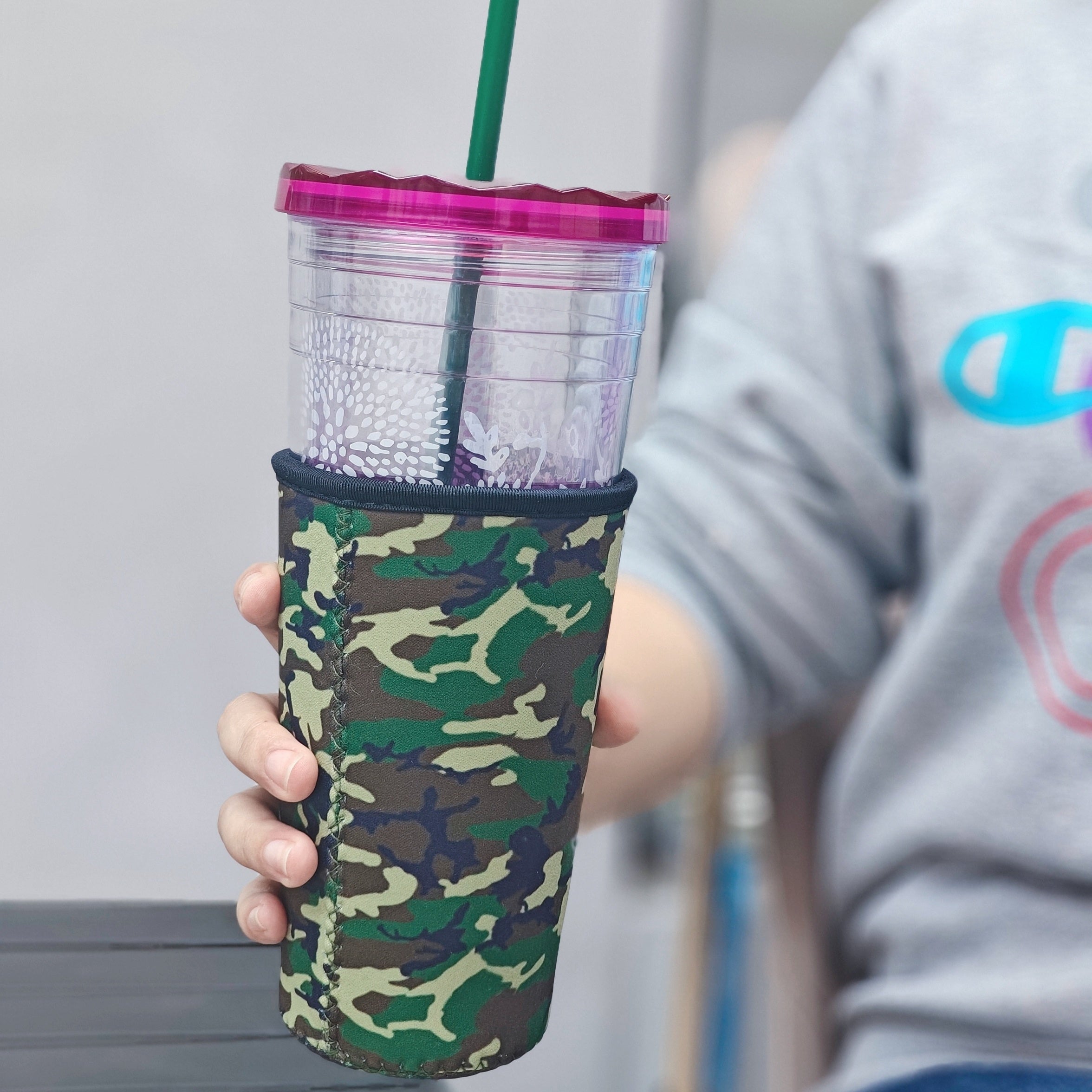 3pcs Colorful Non-slip Cup Sleeve, Green Insulated Cover for 16-32oz Bottle