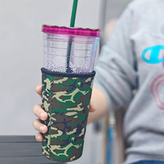 3pcs Colorful Non-slip Cup Sleeve, Green Insulated Cover for 16-32oz Bottle