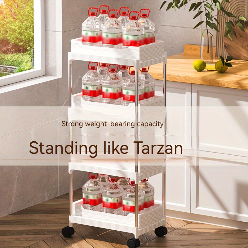 Kitchen Crevice Storage Rack Pull-Out Mobile Cart On Floor Bathroom Storage