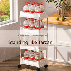 Kitchen Crevice Storage Rack Pull-Out Mobile Cart On Floor Bathroom Storage