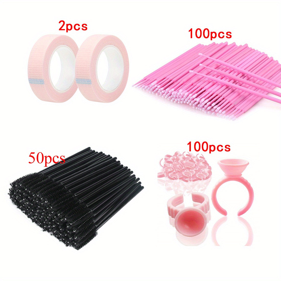 252pcs Eyelash Extension Supplies Lash Tapes Micro Brush Applicators