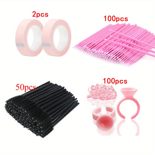 252pcs Eyelash Extension Supplies Lash Tapes Micro Brush Applicators