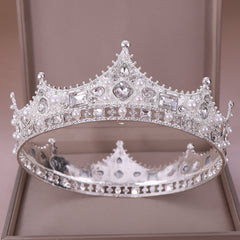 Vintage Crowns Women Birthday Princess Queen Tiara Topper Baroque Hair Accessori