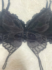 Push Up Bra Butterfly Embroidery Lingerie