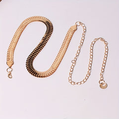 Metal Golden Waist Chain Thin Dress Girdle Tassel for Women