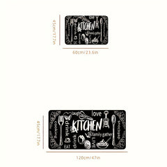 Kitchen Element Mat Kitchen Utensils Pattern Rug Hand Washable