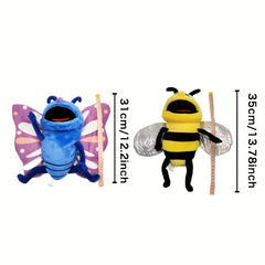 Whimsical Butterfly & Bee Plush Puppets Set